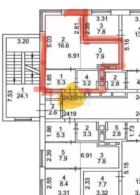 Квартира-студия: Новосибирск, улица Кирова, 113/2 (33 м) - Фото 0