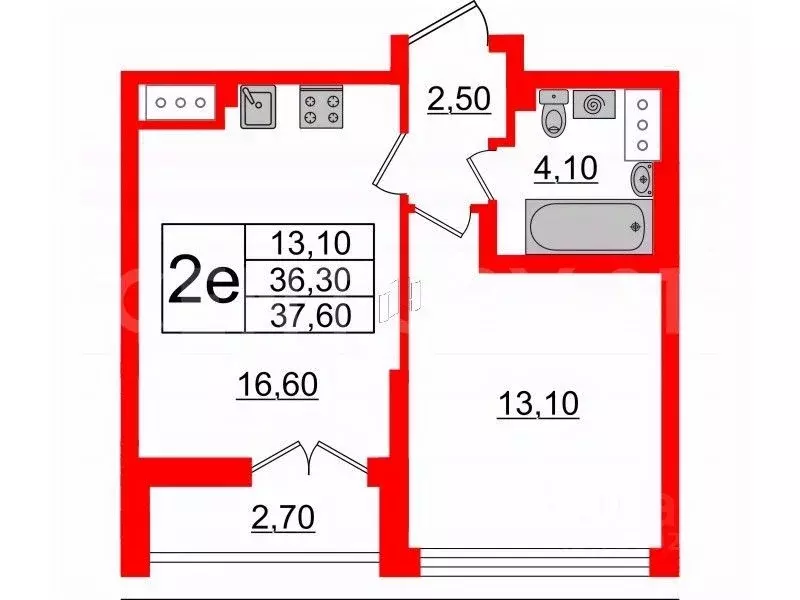 1-к кв. Санкт-Петербург ул. Дыбенко, 3 (37.6 м) - Фото 1
