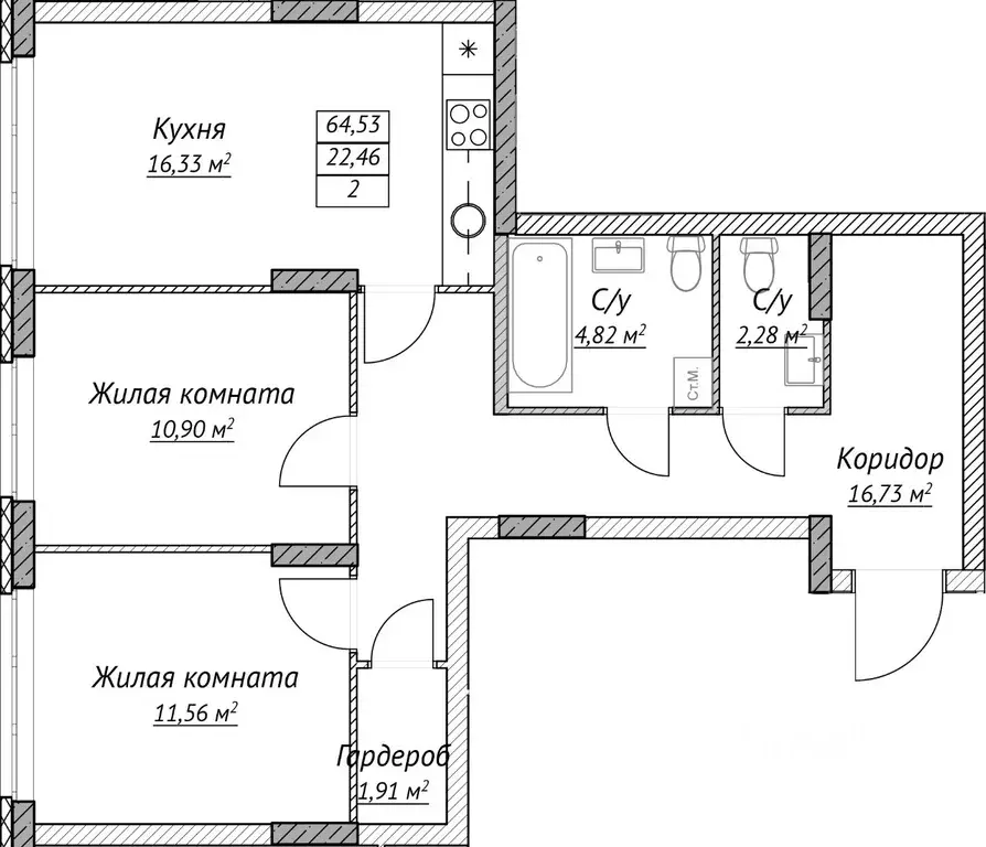 2-к кв. Нижегородская область, Нижний Новгород Сахарный Дол жилой ... - Фото 1