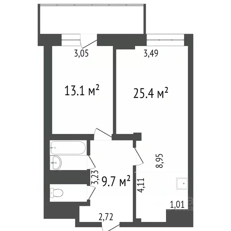 2-к кв. Красноярский край, Красноярск ул. Авиаторов, 38 (70.0 м) - Фото 2