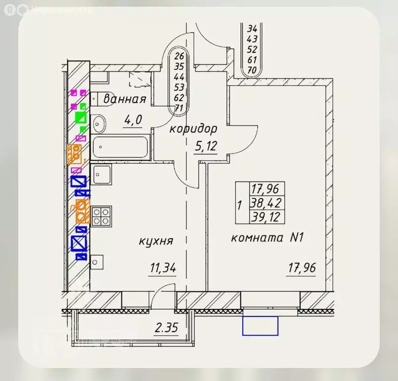 1-комнатная квартира: Ярославль, Яковлевская улица, 22 (39.12 м) - Фото 0