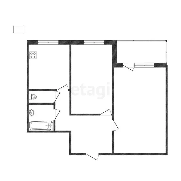 Квартира, 2 комнаты, 43 м - Фото 1