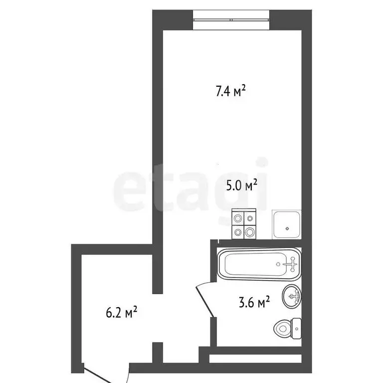 Квартира-студия: Пермь, Целинная улица, 59к1 (22.2 м) - Фото 1