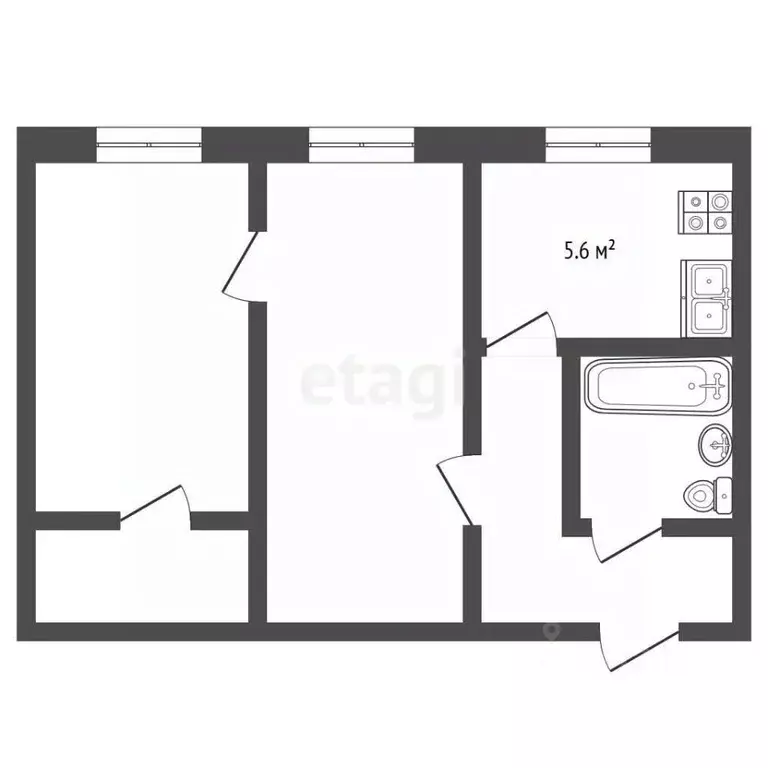 2-к кв. Московская область, Бронницы ул. Пущина, 6 (45.1 м) - Фото 2