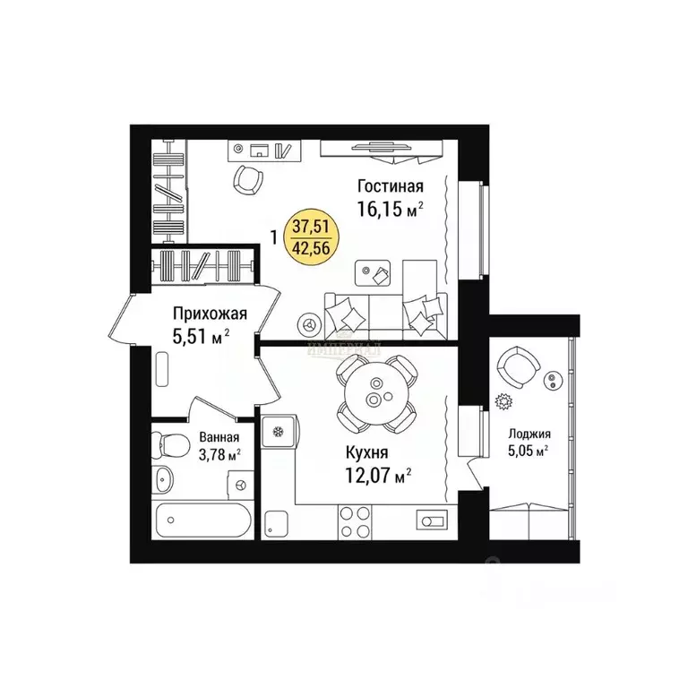 1-к кв. Марий Эл, Йошкар-Ола городской округ, с. Семеновка ул. ... - Фото 2