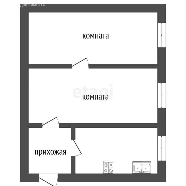 2-комнатная квартира: Заводоуковск, Дорожная улица, 21 (46.6 м) - Фото 1