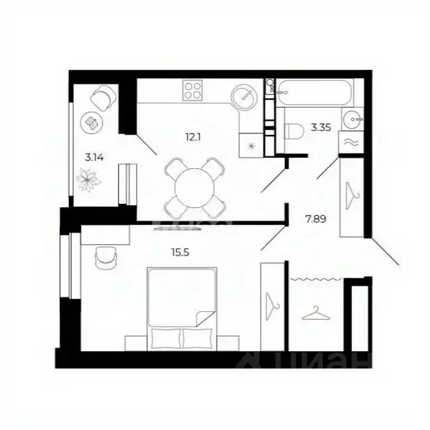 1-к кв. Липецкая область, Липецк ул. Буденного, 8В (41.1 м) - Фото 1