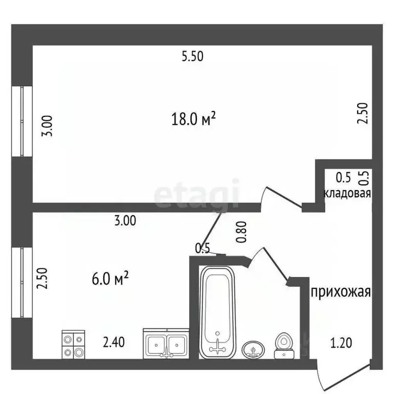 1-к кв. Тюменская область, Тюмень ул. 50 лет ВЛКСМ, 79 (30.2 м) - Фото 2