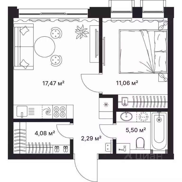 1-к кв. Владимирская область, Киржач ул. Свердлова, 10А (40.0 м) - Фото 1