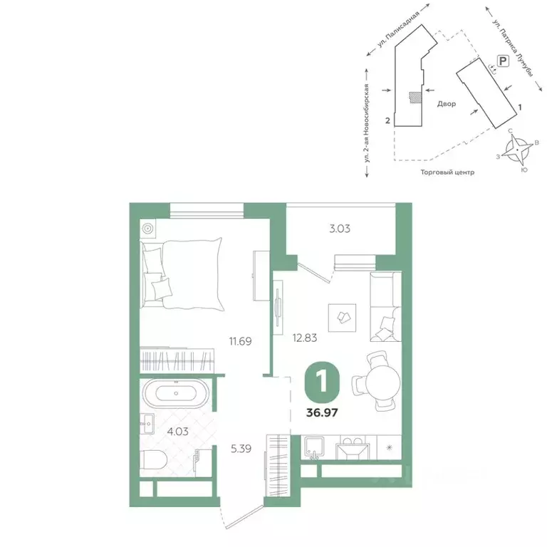 1-к кв. Свердловская область, Екатеринбург ул. Патриса Лумумбы, 4А ... - Фото 1