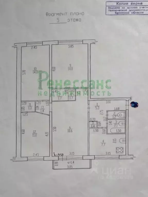 4-к кв. Брянская область, Брянск Бежицкая ул., 323 (80.0 м) - Фото 1