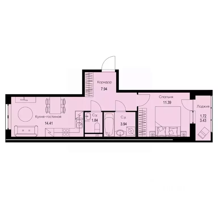 1-к кв. Ленинградская область, Всеволожский район, Заневское городское ... - Фото 1