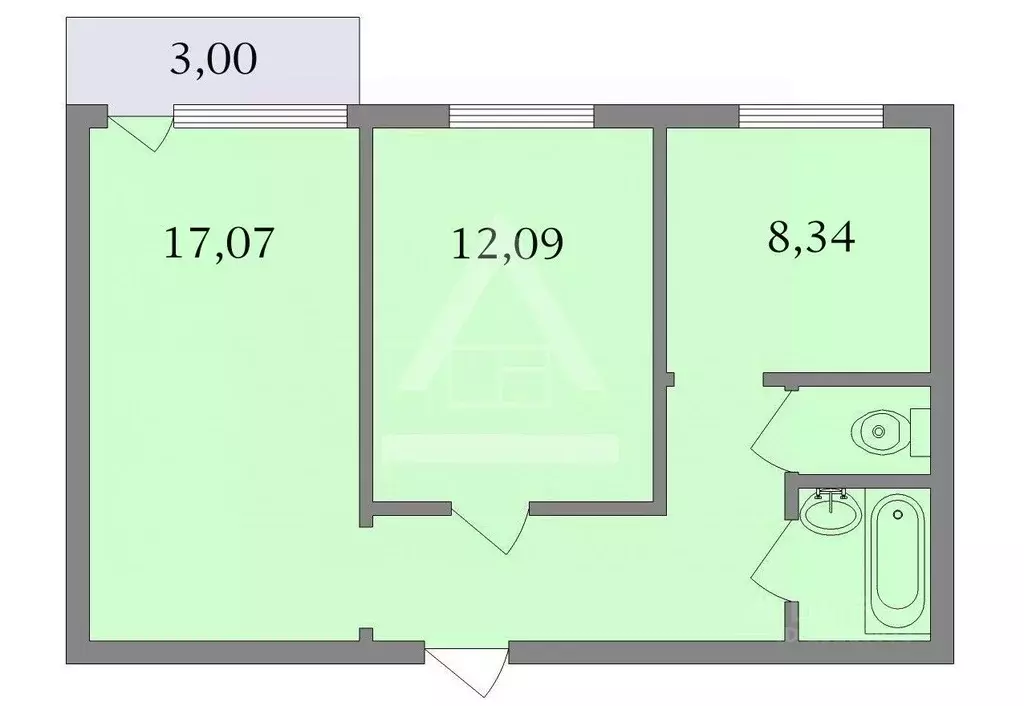 2-к кв. Челябинская область, Челябинск ул. Энгельса, 95 (50.5 м) - Фото 1