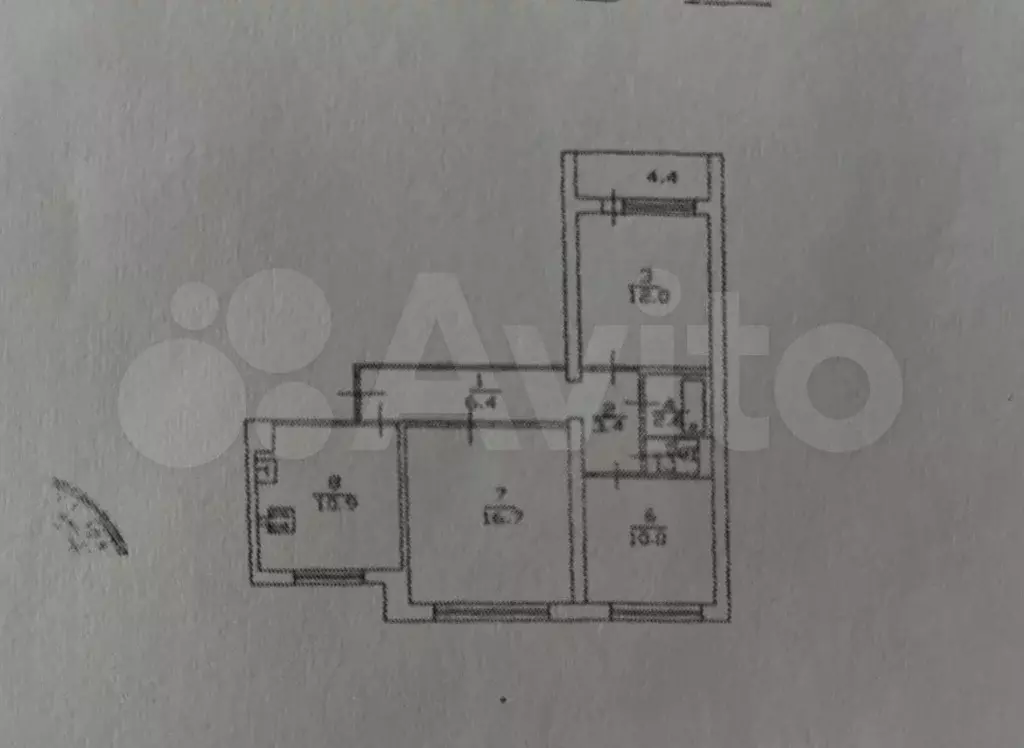 3-к. квартира, 63,1 м, 1/9 эт. - Фото 0