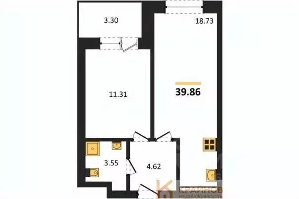 1-к кв. Воронежская область, Воронеж Транспортная ул., 58 (39.86 м) - Фото 0