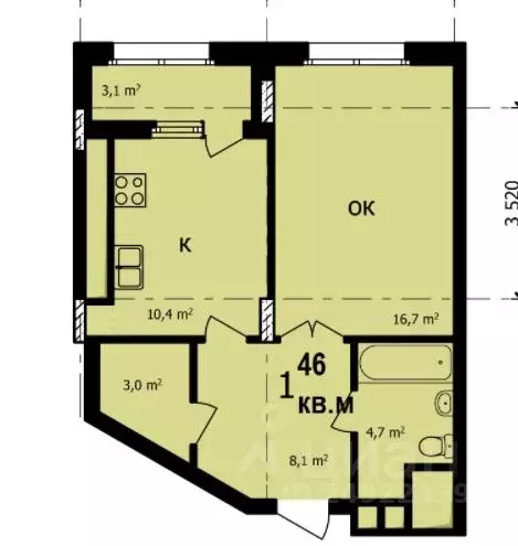 1-к кв. Нижегородская область, Нижний Новгород ул. Владимира ... - Фото 1