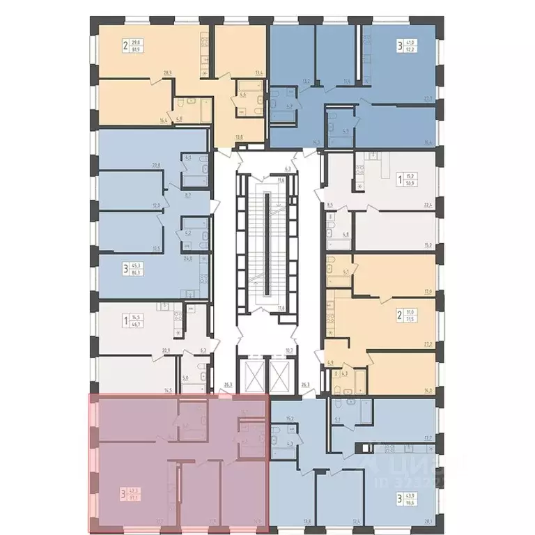 3-к кв. Башкортостан, Уфа 563-й кв-л,  (97.1 м) - Фото 2
