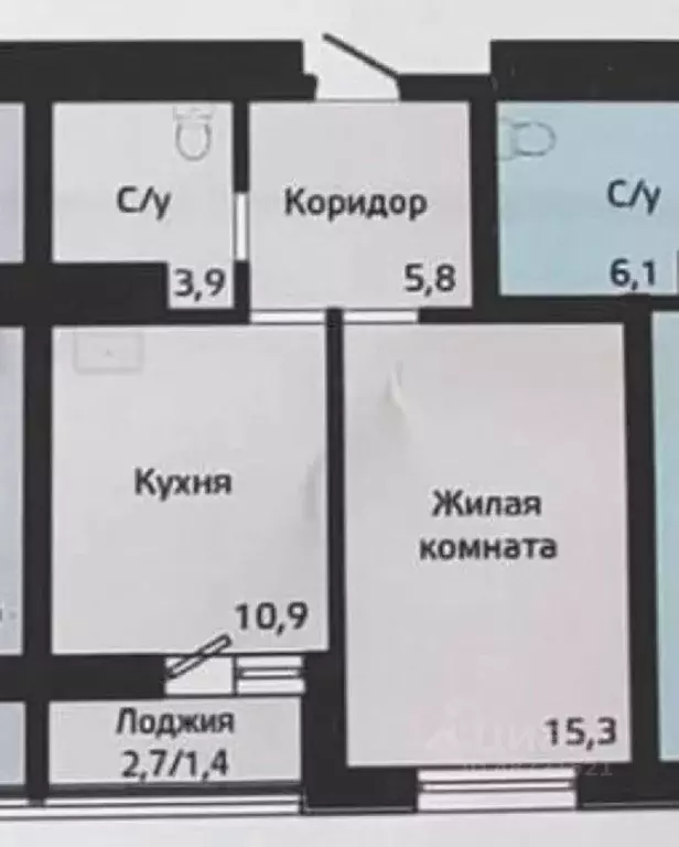 1-к кв. Красноярский край, Красноярск Октябрьская ул., 10Б (37.3 м) - Фото 1