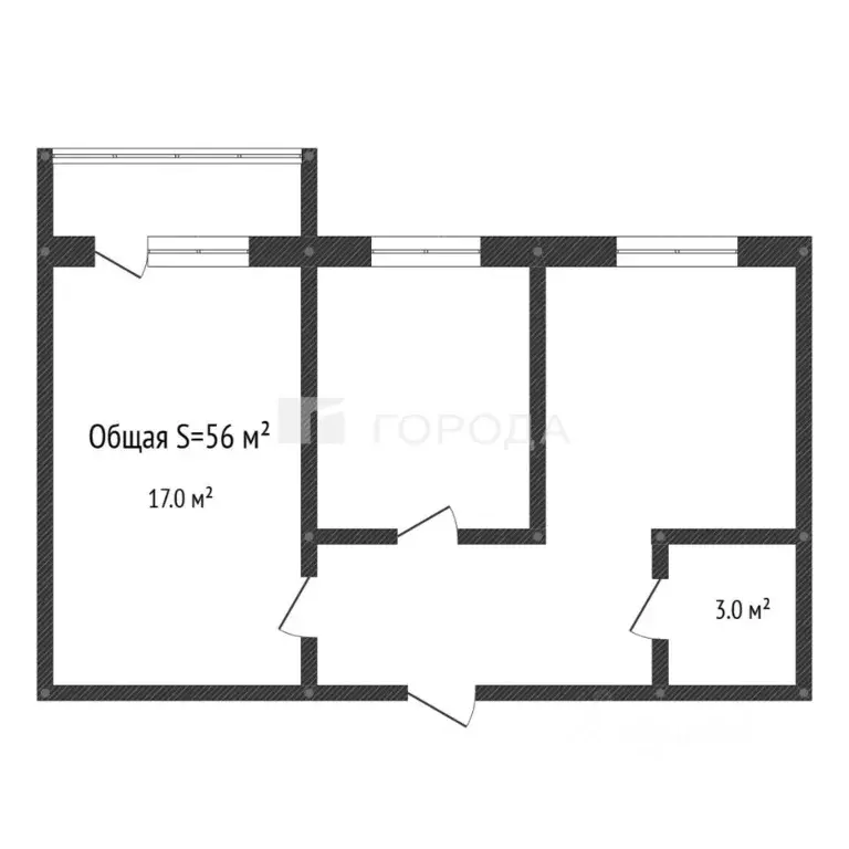 2-к кв. Алтайский край, Барнаул ул. Смирнова, 1А (56.0 м) - Фото 2