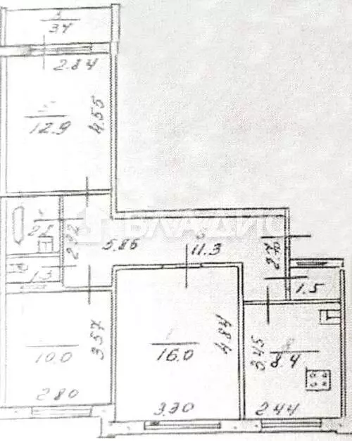 3-к кв. Ростовская область, Ростов-на-Дону просп. Королева, 15/2 (64.4 ... - Фото 1