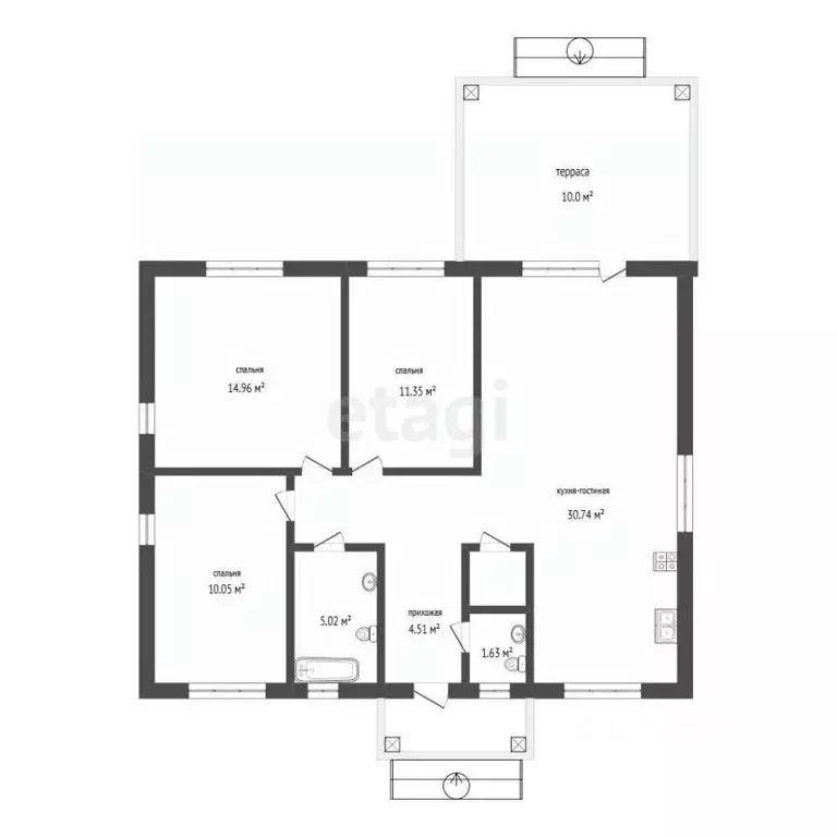 Дом в Челябинская область, Миасс ул. Осипенко, 3 (99 м) - Фото 1