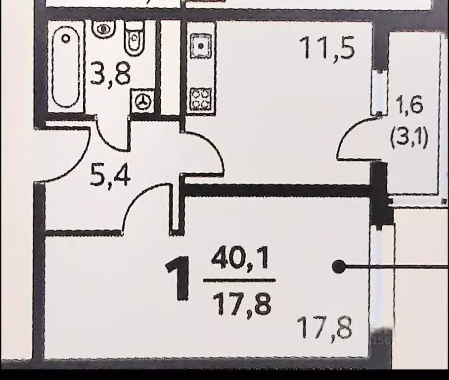 1-к кв. Москва ул. Маргелова, 3к4 (40.0 м) - Фото 2