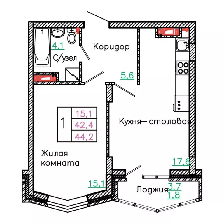 1-к кв. Белгородская область, Старый Оскол Садовые Кварталы мкр, 4 ... - Фото 0