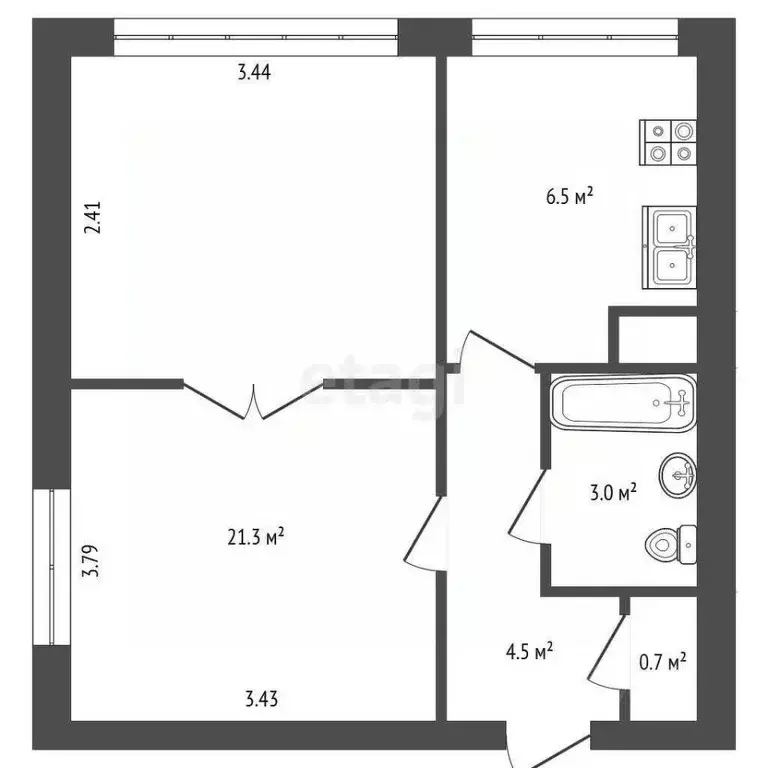 1-к кв. Санкт-Петербург Перевозный пер., 19К1 (36.0 м) - Фото 2