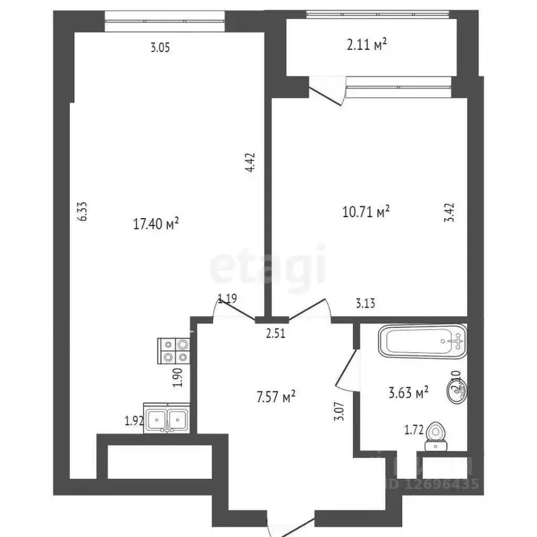 1-к кв. Москва Летная ул., 95Бк2 (39.2 м) - Фото 0