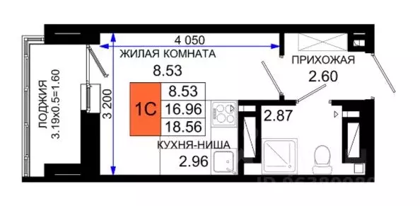 Студия Ростовская область, Ростов-на-Дону Нефтекачка кв-л, Октябрь ... - Фото 0