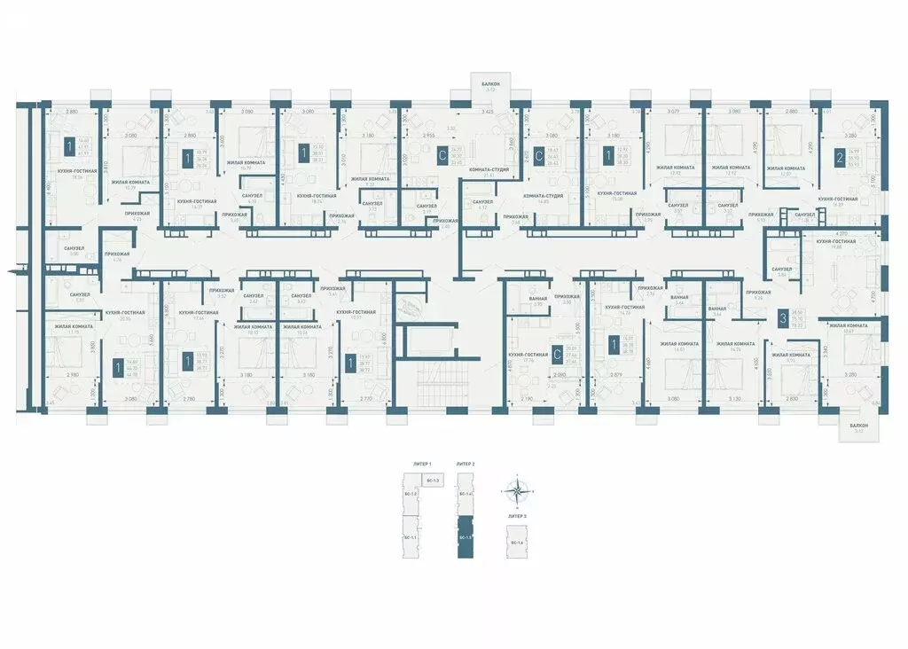 Квартира-студия: Краснодар, посёлок Берёзовый, микрорайон ... - Фото 2