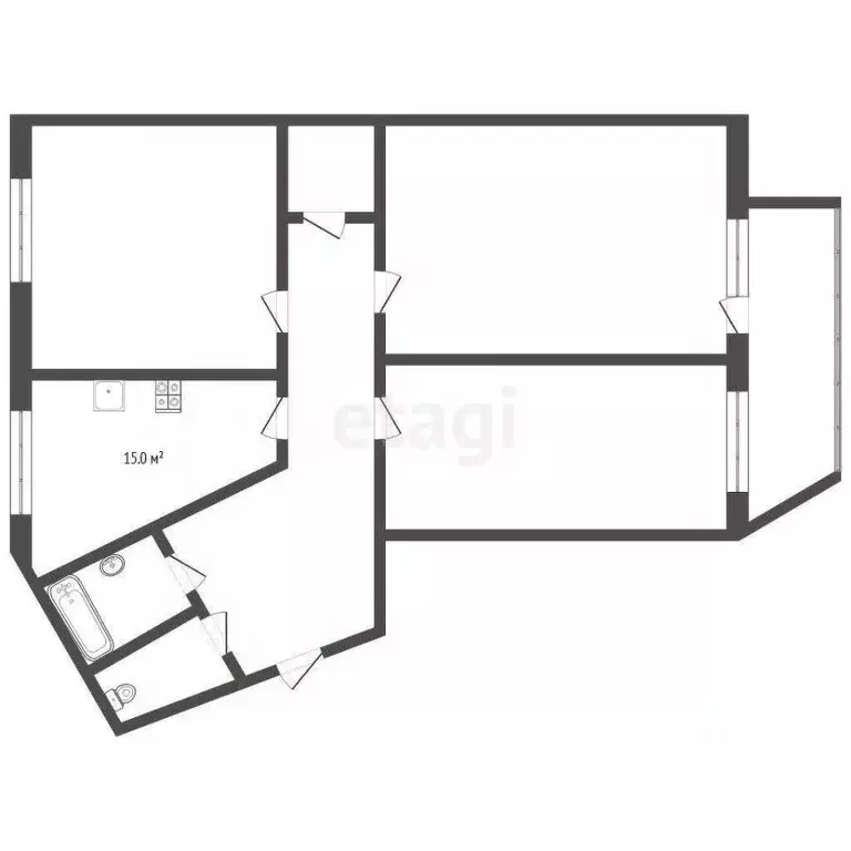 3-к кв. Тюменская область, Тюменский муниципальный округ, Боровский рп ... - Фото 1