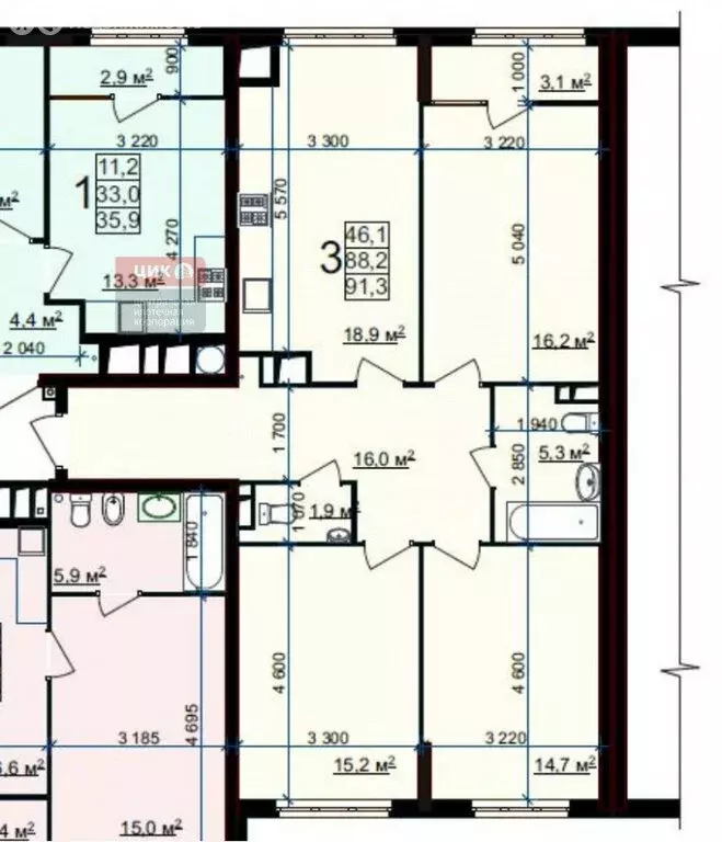 3-комнатная квартира: Рязань, Быстрецкая улица, 18к3 (88.4 м) - Фото 1
