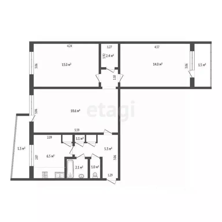3-к кв. Мордовия, Саранск ул. Фурманова, 48 (64.0 м) - Фото 2