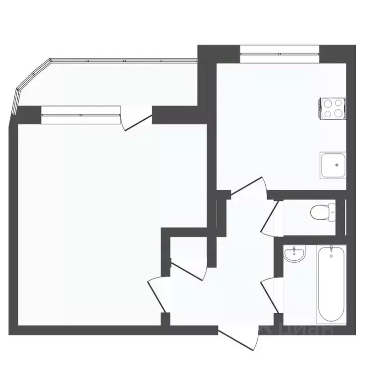 1-к кв. Пермский край, Пермь ул. Генерала Наумова, 19 (37.4 м) - Фото 2