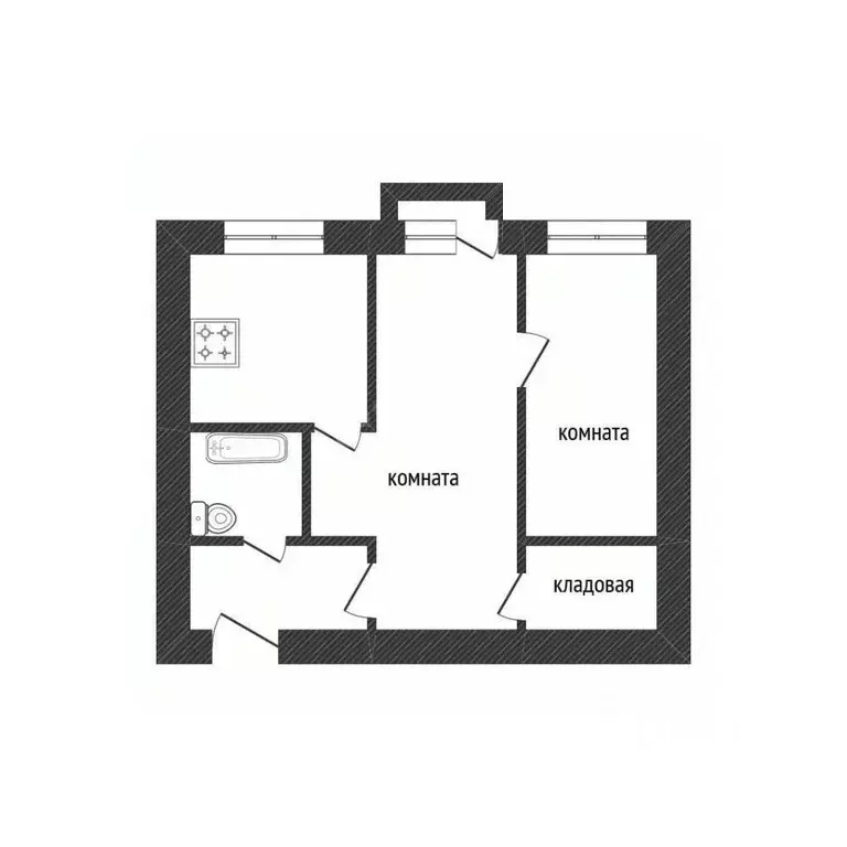 2-к кв. Ленинградская область, Кириши ул. Мира, 5 (42.8 м) - Фото 2
