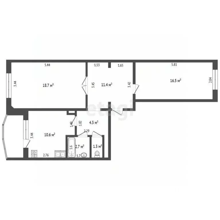 2-к кв. Саха (Якутия), Якутск ул. Лермонтова, 100 (67.5 м) - Фото 2