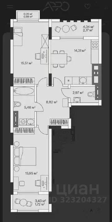 2-к кв. Калининградская область, Гурьевский муниципальный округ, пос. ... - Фото 2