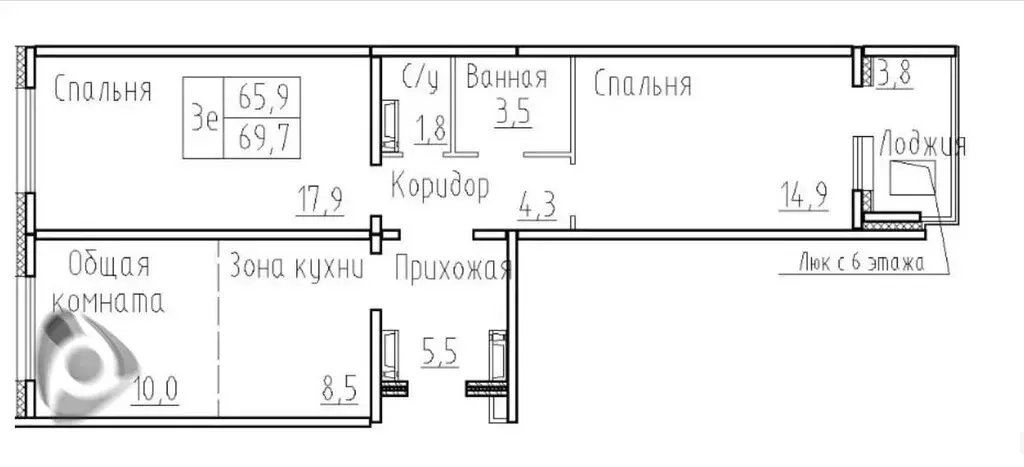 3-комнатная квартира: посёлок Элитный, Венская улица, 8 (50 м) - Фото 0