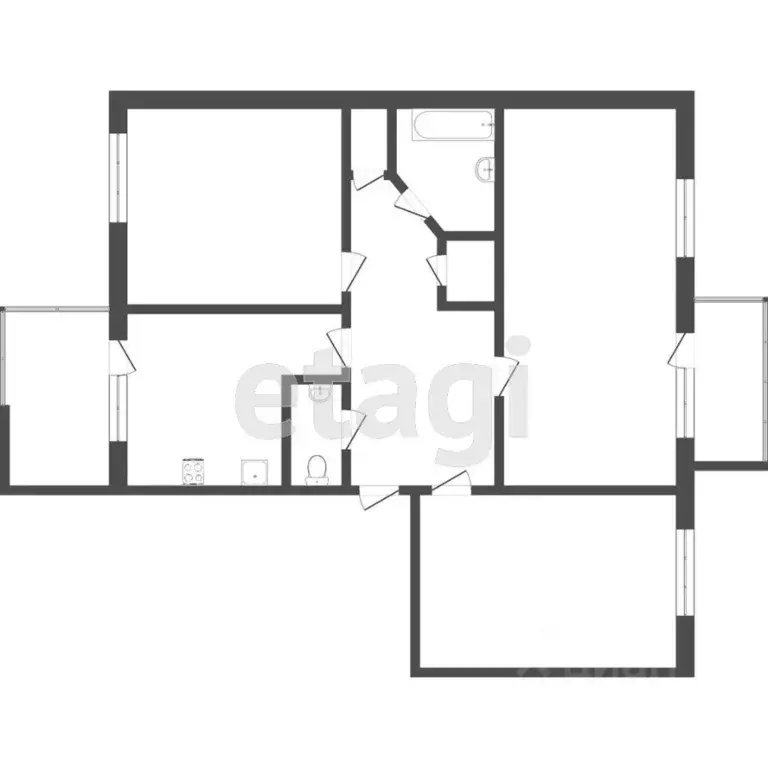 3-к кв. Томская область, Томск ул. Беринга, 3 (73.1 м) - Фото 1