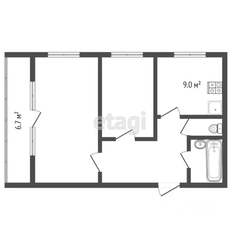 2-к кв. Московская область, Воскресенск Рабочая ул., 103 (51.0 м) - Фото 1