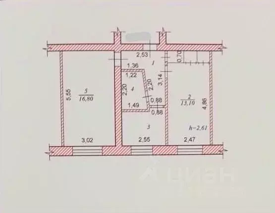 2-к кв. Чувашия, Чебоксары ул. Анисимова, 4 (43.7 м) - Фото 1