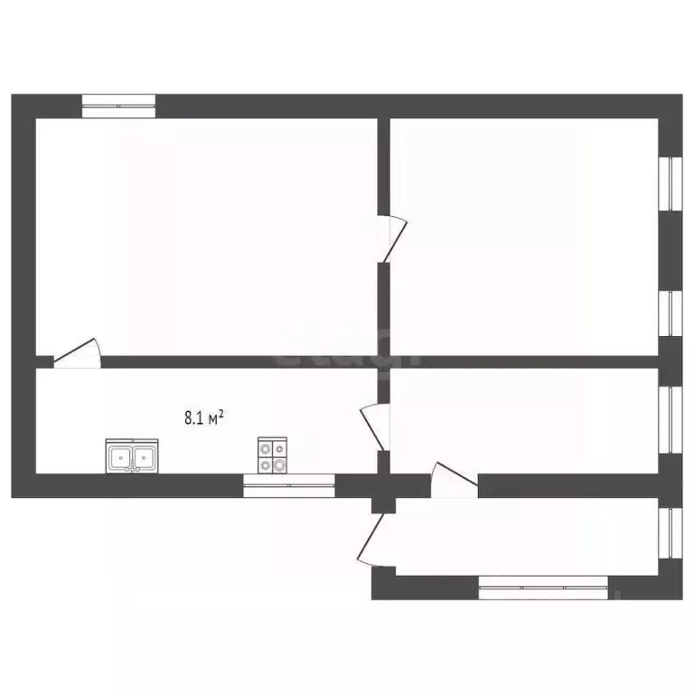 2-к кв. Крым, Бахчисарай ул. Речная, 86 (48.0 м) - Фото 2