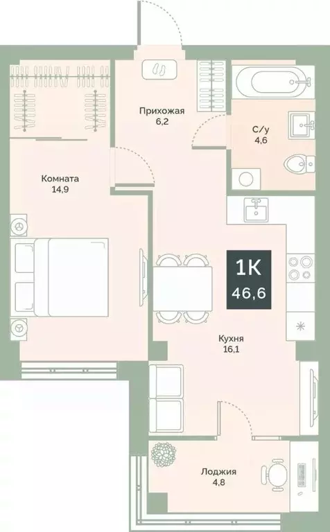 Свободной планировки кв. Курганская область, Курган Заозерный ... - Фото 1