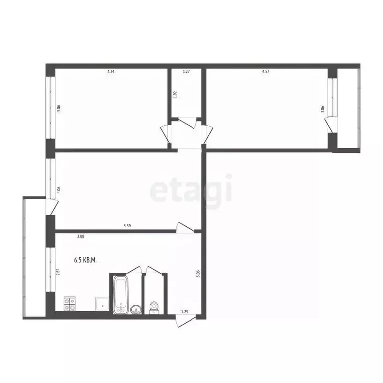 3-к кв. Мордовия, Саранск ул. Победы, 17 (64.0 м) - Фото 2