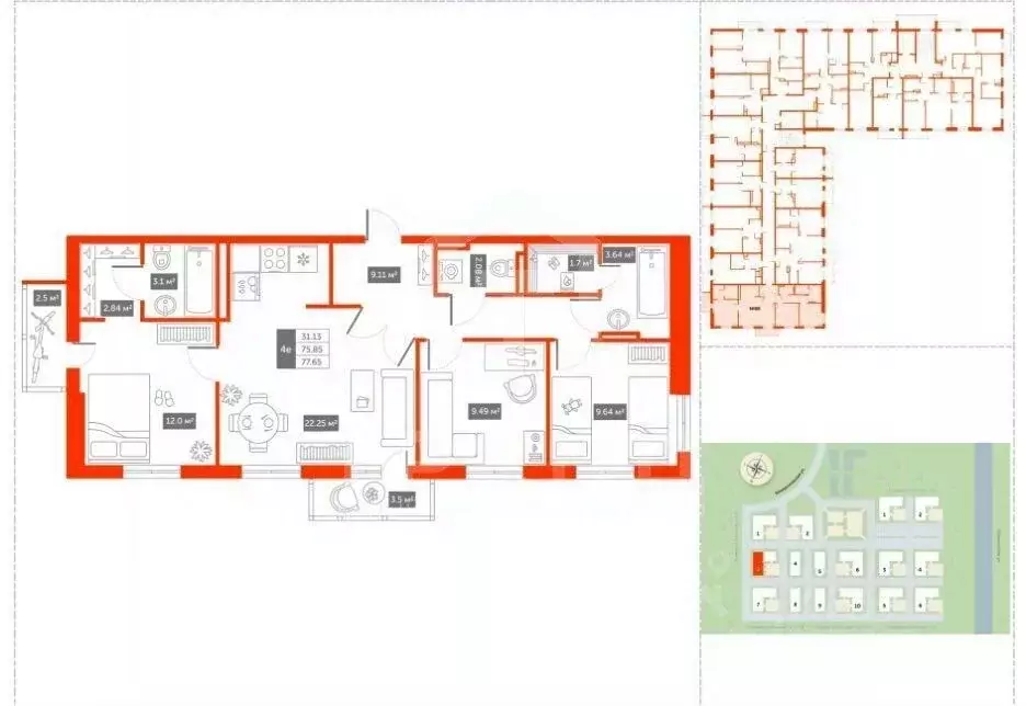 3-к кв. Санкт-Петербург, Санкт-Петербург, Пушкин ул. Камероновская, 20 ... - Фото 2