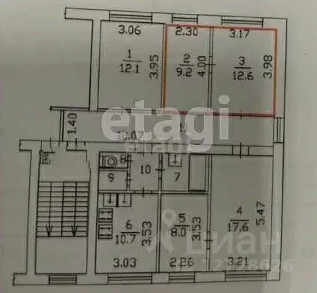Комната Калужская область, Калуга ул. Глаголева, 13 (22.0 м) - Фото 2