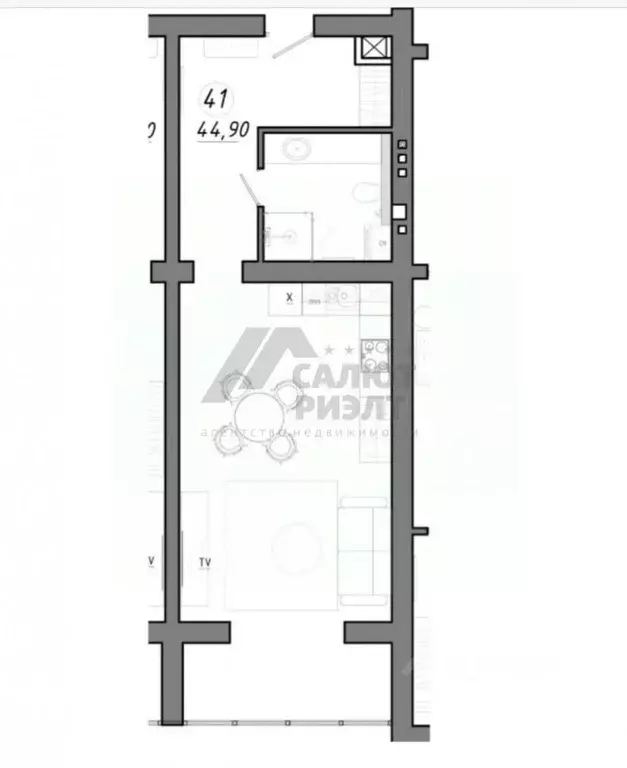 1-к кв. Калининградская область, Светлогорск Олимпийский бул., 3 (44.2 ... - Фото 2