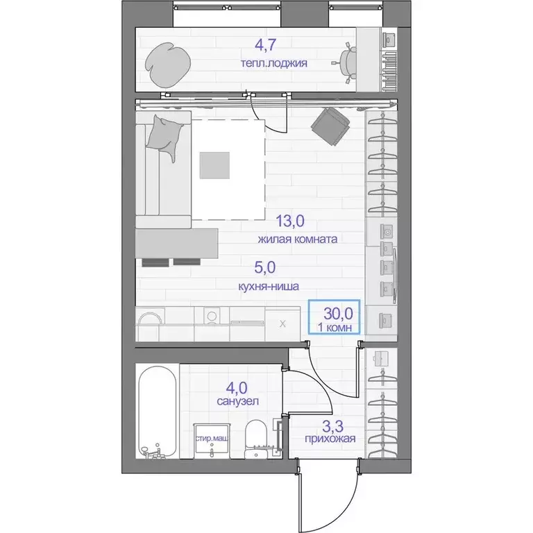 Продаётся квартира-студия, 30 м - Фото 0