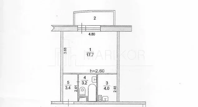 Студия Московская область, Щелково ул. Космодемьянская, 17/4 (28.3 м) - Фото 1